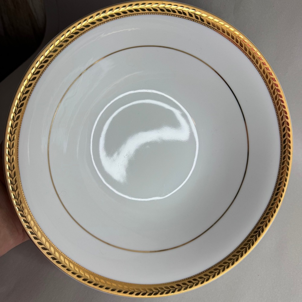 Block Manchester Gold Serving Vegetable‎ Bowl 9 Inch White Gold Laurel Trim
